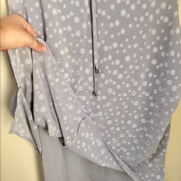 Roz and Ali Grey Sheer Blouse, Silver Detailing - Picture 6 of 8